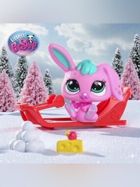LPS Littlest Pet Shop Sleigh All Day Surprise Pet: G7 #337 Bunny (Pink)